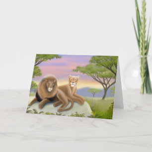 Carte africaine de lions au repos