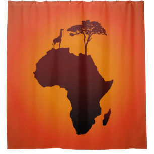 Carte africaine de safari - rideau en douche