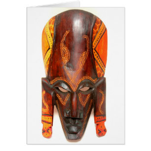 carte africaine en bois de masque