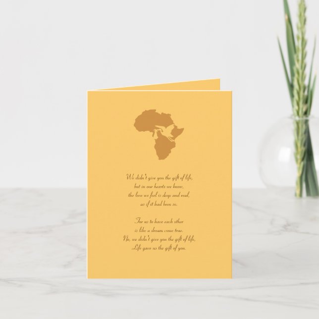 Carte African Adoption Don of You Poem - Personnalisable (Devant)