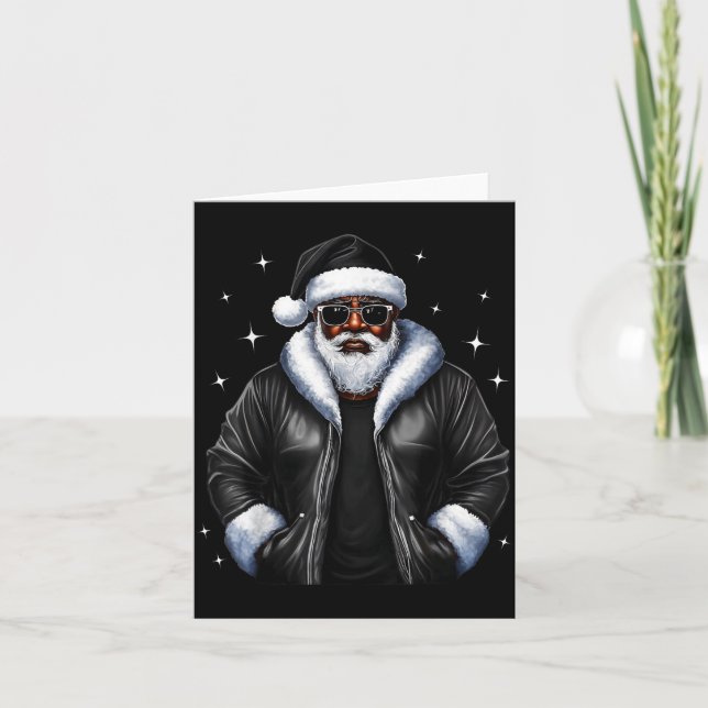 Carte African American Christmas Xmas Afro Santa Claus  (Devant)