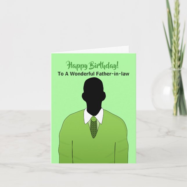 Carte African American Père-in-law Bonne voiture d'anniv (Devant)