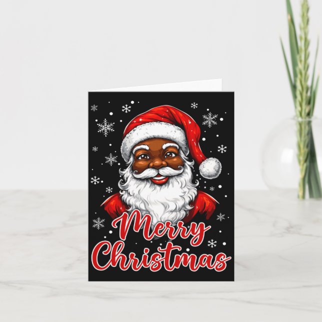 Carte African American Santa Christmas Vintage Afro Blac (Devant)
