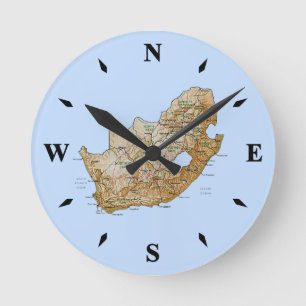 Carte Afrique du Sud Horloge