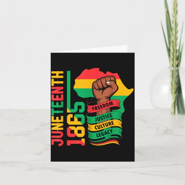 Carte Afro-américain 1865 juneteenth histoire des Noirs (Devant)