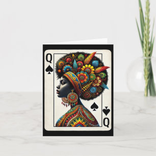 Carte Afro Black Femmes Reine Pique Racines Africaines N