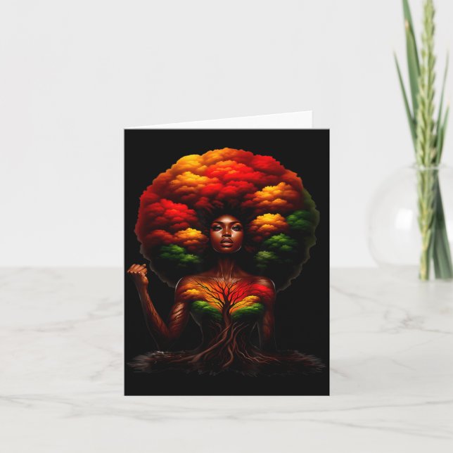 Carte Afro Queen Black Woman African Roots Melanin Black (Devant)