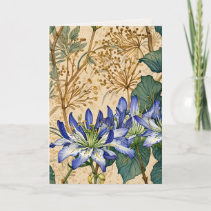 Carte Agapanthus et fleurs sauvages