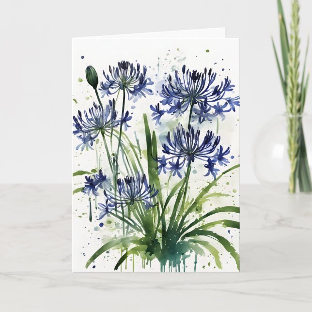 Carte Agapanthus - Watercolor flowers iPad mini cover (Devant)