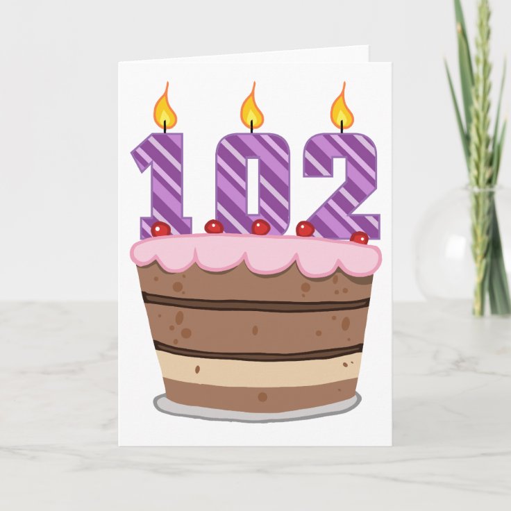 Carte Age 102 Sur Le Gateau D Anniversaire Zazzle Fr