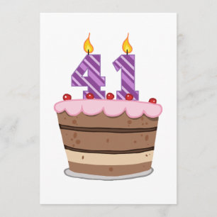Carte Âge 41 sur le gâteau d'anniversaire