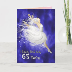 Carte Age 65, Leaping ballerina birthday card