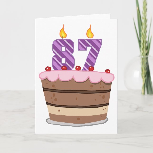 Carte Âge 87 sur gâteau d'anniversaire (Devant)