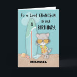 Carte Âge 8 Grandson Anniversaire Plage Amusant Cool Rac<br><div class="desc">Ce pourrait être la meilleure carte que vous pouvez offrir à votre cher petit-fils une fois son 8e anniversaire célébré bientôt. Le raton laveur cool sur le devant est sûr d'apporter des salutations d'anniversaire amusantes pour lui. De plus,  vous pouvez personnaliser la couverture avec son nom.</div>