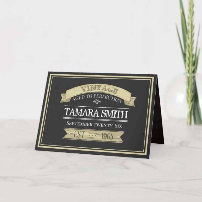 Carte Âgé à la perfection Anniversaire Vintage (Devant)