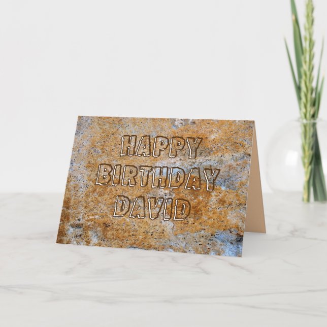 Carte Âge de pierre Joyeux anniversaire David (Devant)