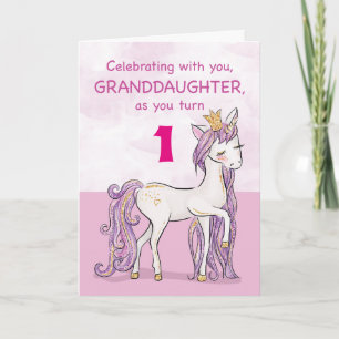 Carte Âge personnalisé Anniversaire de petite-fille Chev