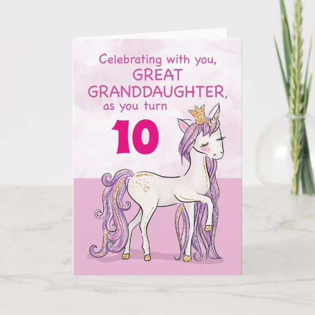 Carte Âge personnalisé arrière-petite-fille anniversaire (Devant)