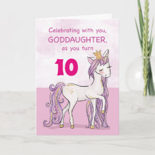 Carte Âge personnalisé Godgirl Anniversaire Cheval rose