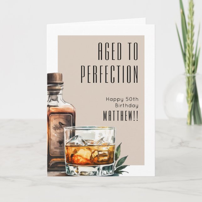 Carte Aged To Perfection Men's Birthday (Devant)