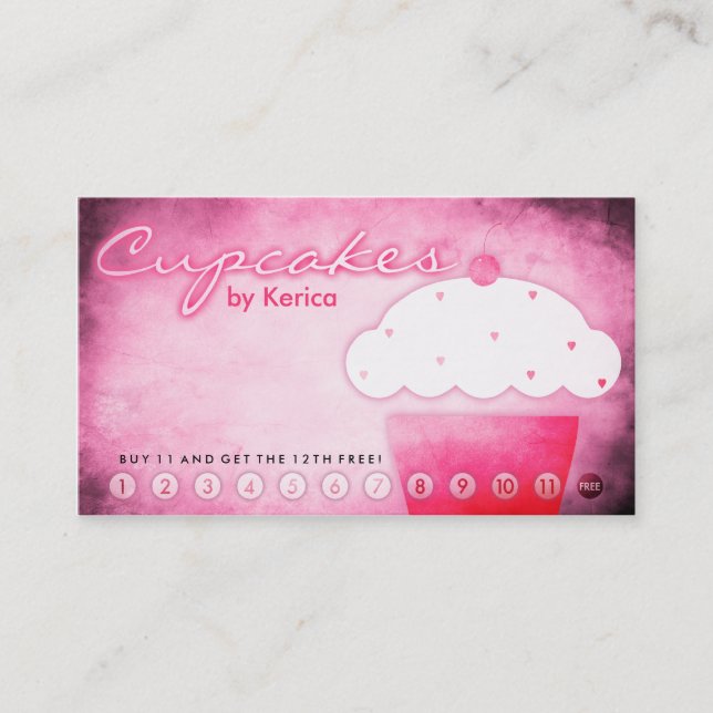 carte âgée de fidélité de magasin de petit gâteau (Devant)