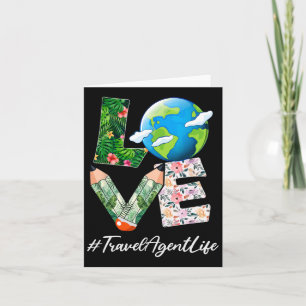 Carte Agent de voyages aime la Journée mondiale de la Te