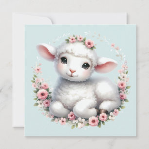 Carte Agneau mignon avec la couronne florale