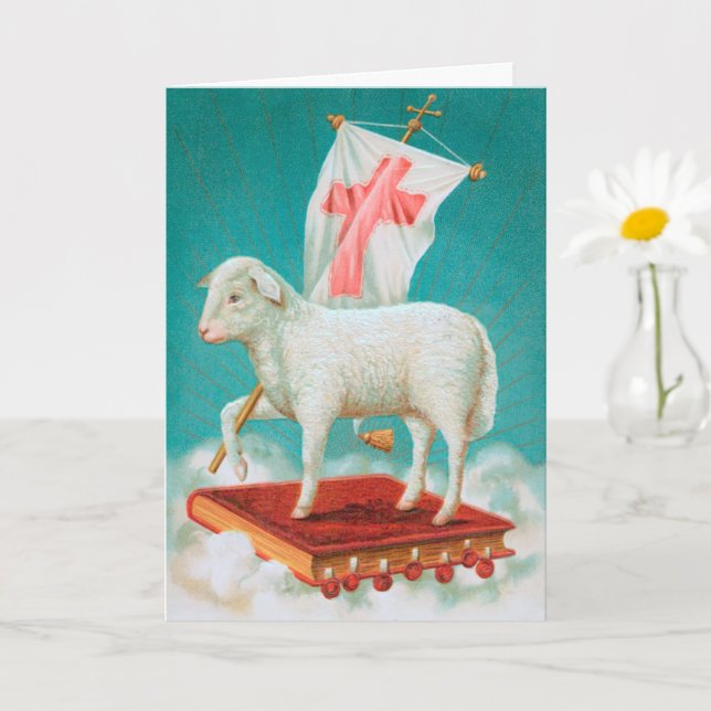 Carte Agneau pascal / Agnus Dei Générique (Petite plante)
