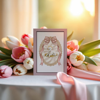 Carte Agneau rose de Dieu de Pâques