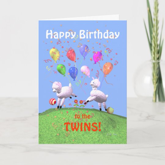 Carte Agneaux De Joyeux Anniversaire Pour Des Jumeaux Zazzle Fr