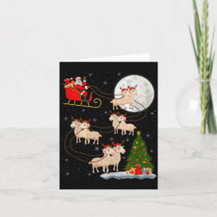 Carte Agneaux Mouton Père Noël Traîneau Volant Drôle Mag