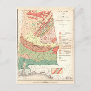 Carte agricole vintage de l'Alabama (1882)