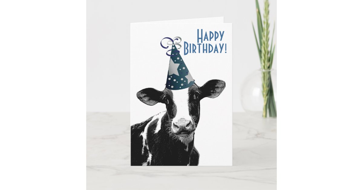 Carte Agriculteur De Joyeux Anniversaire Vache A Zazzle Fr