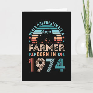 Carte Agriculteur né 1974 50e anniversaire de l'agricult