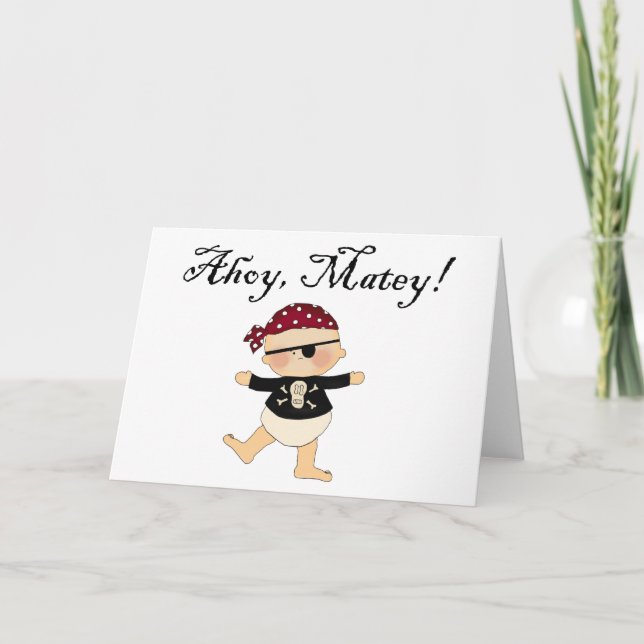 Carte Ahoy Matey Baby Pirate Card (Devant)