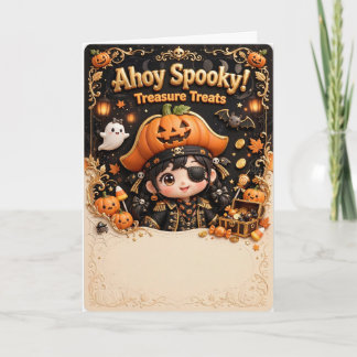Carte Ahoy Trésors Épouvantables Halloween Mignon Pirate