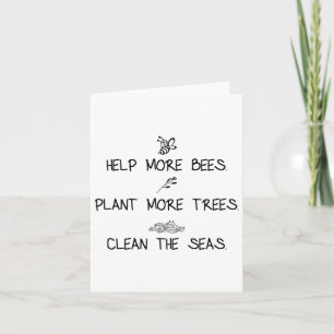 Carte Aider plus d'abeilles planter plus d'arbres nettoy