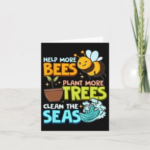 Carte Aidez plus d'abeilles Plante Plus d'arbres Mer pro
