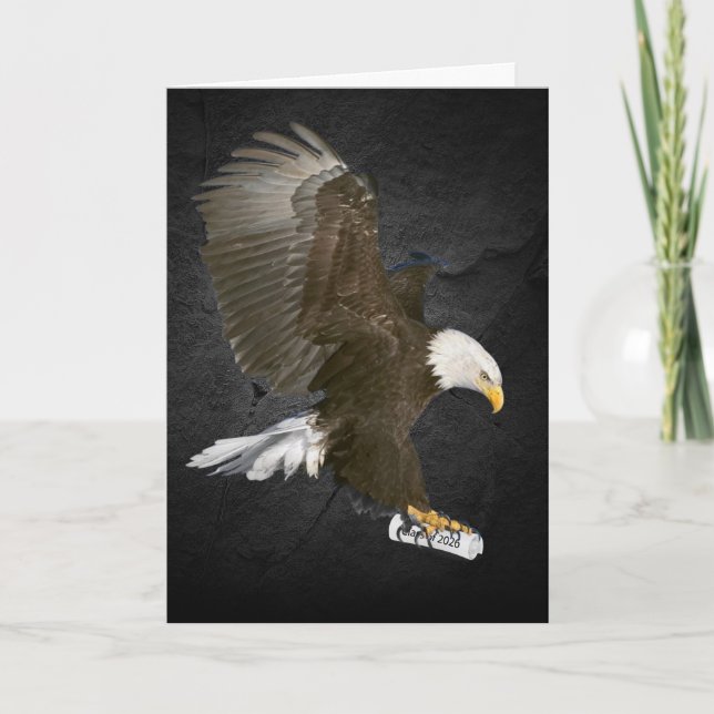 Carte Aigle chauve avec diplôme de promotion 2026  (Devant)