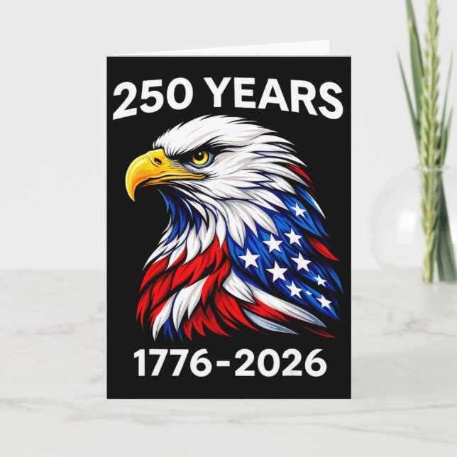 Carte Aigle de la liberté américaine de 250 ans Drapeau  (Devant)