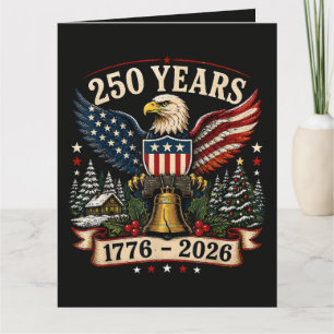 Carte Aigle de Noël patriotique du 250e anniversaire des