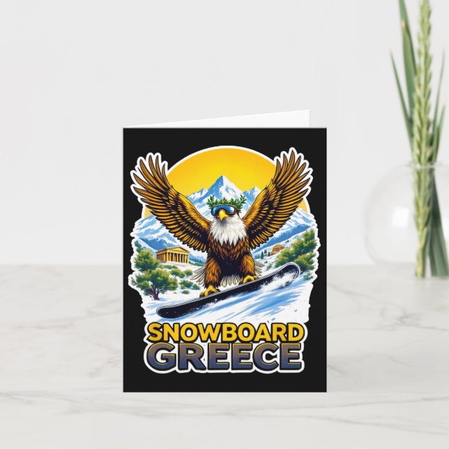 Carte Aigle De Snowboard En Grèce Pittoresque (Devant)