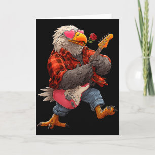 Carte Aigle Mignon Jouant de la Guitare Guitariste Anima