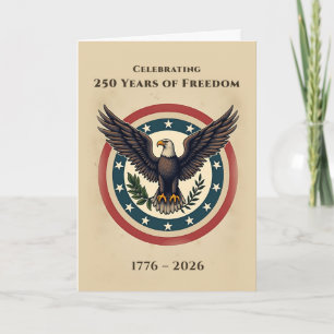 Carte Aigle patriotique du 250e anniversaire de l'Amériq