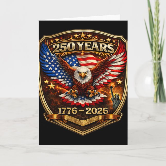 Carte Aigle Patriotique Et Drapeau 250 Ans 1776-2026 250 (Devant)