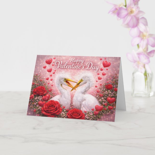 Carte Aigrettes Romantiques pour la Saint-Valentin – Amo (Orchidée)