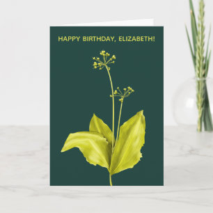 Carte Ail sauvage plante verte art botanique anniversair