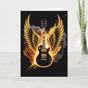 Carte Ailes de guitare rétro Art abstrait Rock And Roll