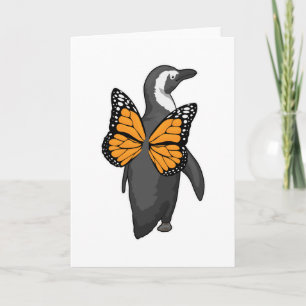Carte ailes de papillon de pingouin