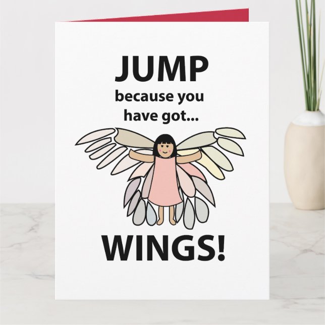 Carte Ailes saute parce que tu as des ailes (Devant)